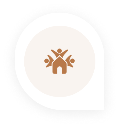 Here's an alt tag for the image: Family home community logo.